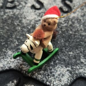 House of Lloyd Rocking Horse Bear Christmas Tree Ornament